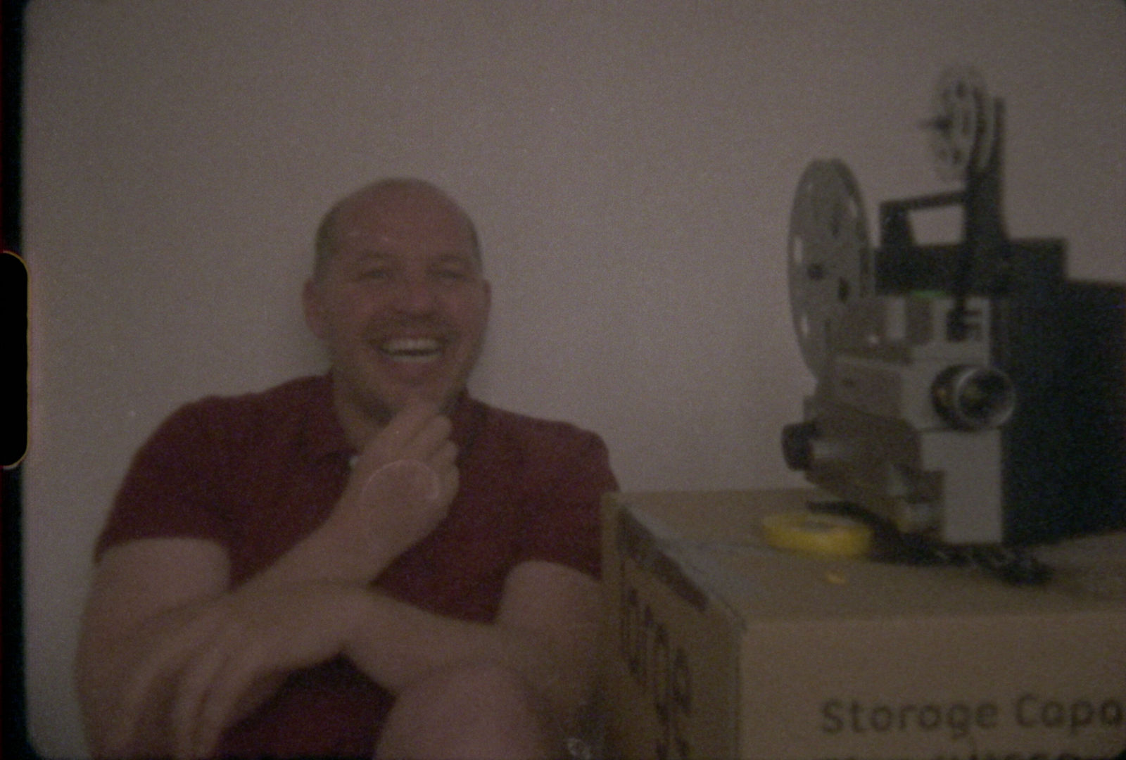 Nigel laughing with projector