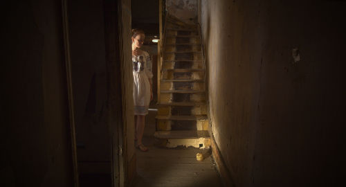 Princess on the old stairs