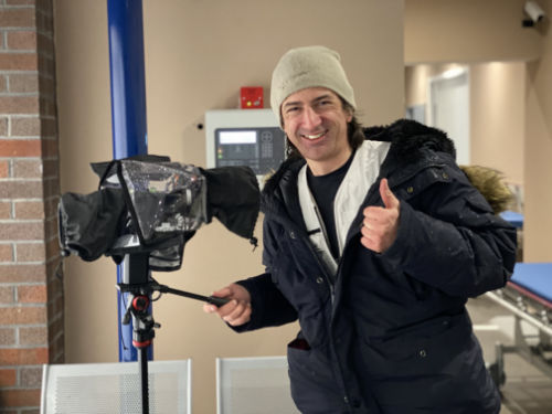 Alex Sultoon with Super 8 Camera Raincover