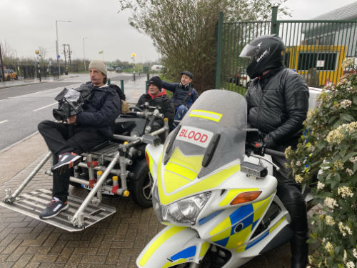 Alex Sultoon on Twizzy with Blood Bike